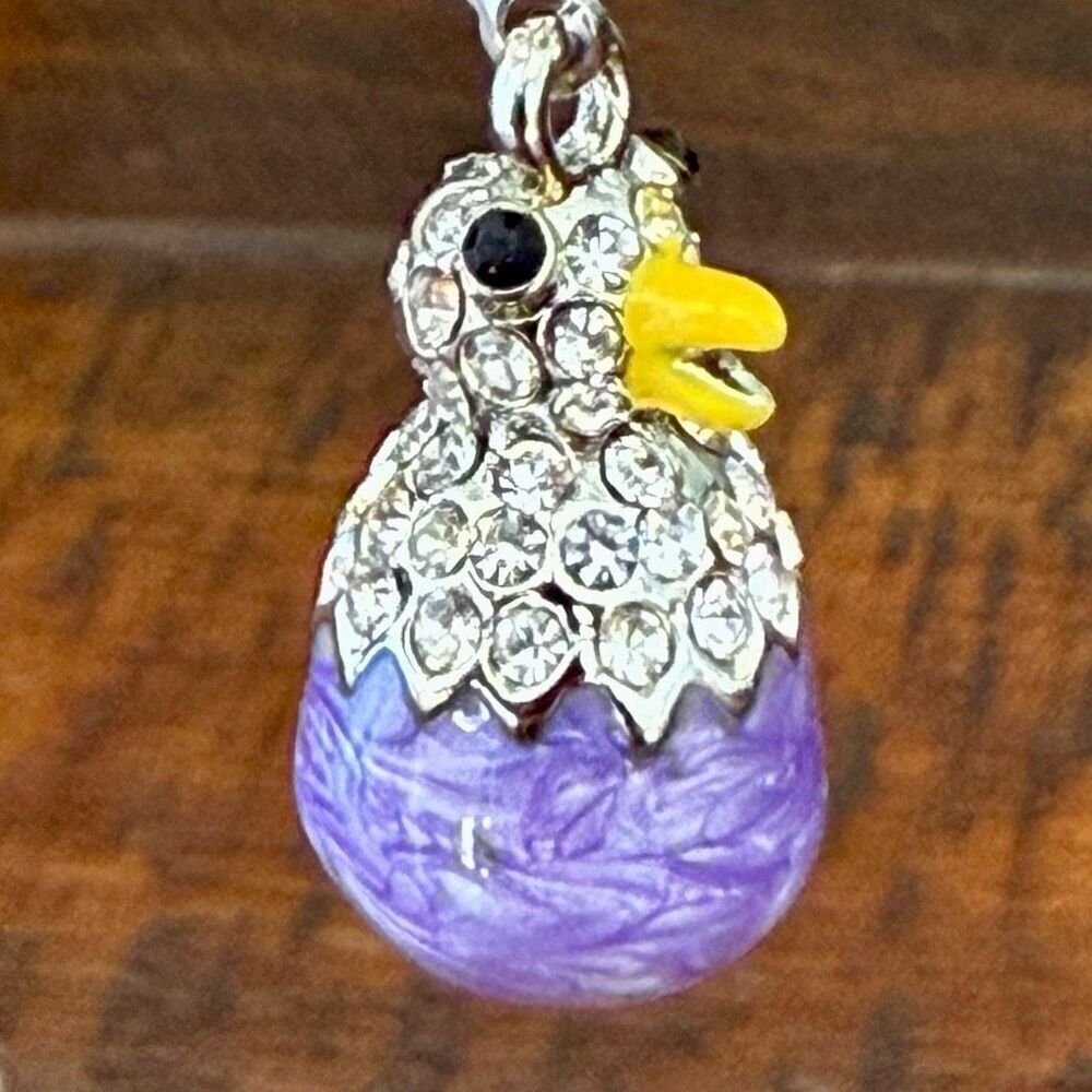 Kirks Folly Purple Chick & Egg Earrings - Collectible Spring Farmhouse Gift
